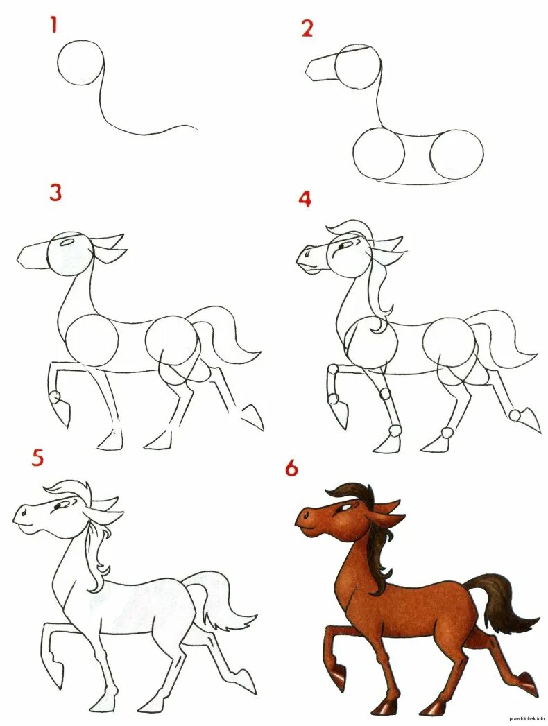 Поэтапное рисование. Рисунки поэтапно для детей. Лошадь для рисования детям. Лошадка рисунок.