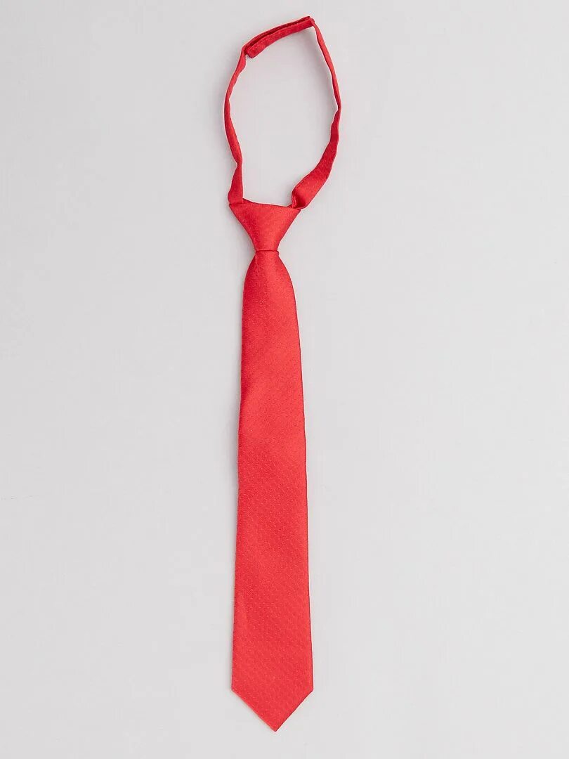 Красный галстук. Галстук "однотонный". Галстук на застежке. Красный галстук на резинке.
