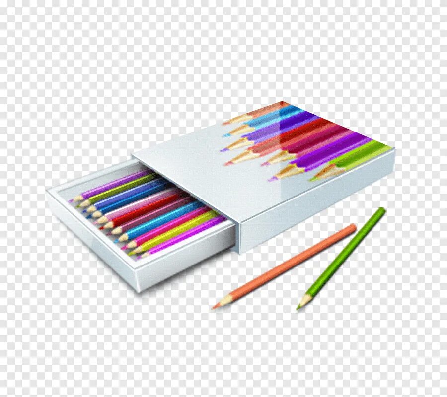 На столе лежат две коробки с карандашами. Карандаши цветные. Карандаш на прозрачном фоне. Цветные карандаши на белом фоне. Коробка цветных карандашей.