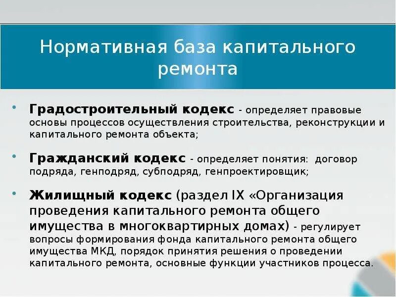 Текущий ремонт определение. Нормативная база капремонт. Капитальный ремонт это градостроительный кодекс. Реконструкция градостроительный кодекс. Капитальный ремонт это определение.