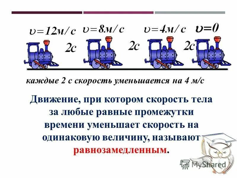 Равнозамедленное движение примеры из жизни.