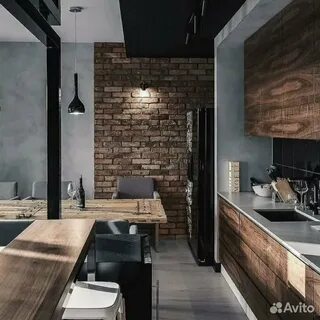 Стиль лофт в интерьере фото кухня