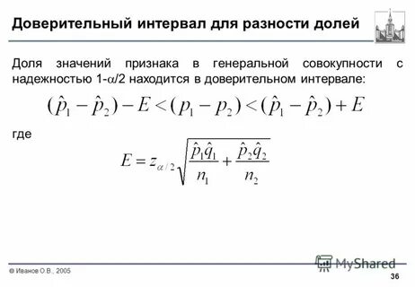 Доверительный интервал для генеральной средней