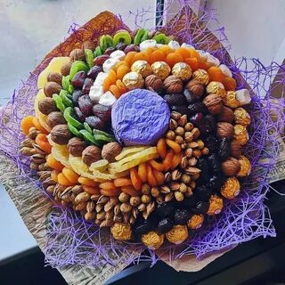 Простые букеты из сухофруктов своими руками