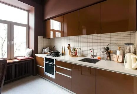 Кухня цвета светло коричневый