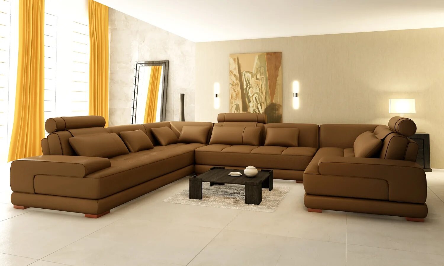 Большие диваны фото. Диван в зал. Угловые диваны в залах. Большой мягкий диван коричневый. Коричневый диван угловой современный стиль.