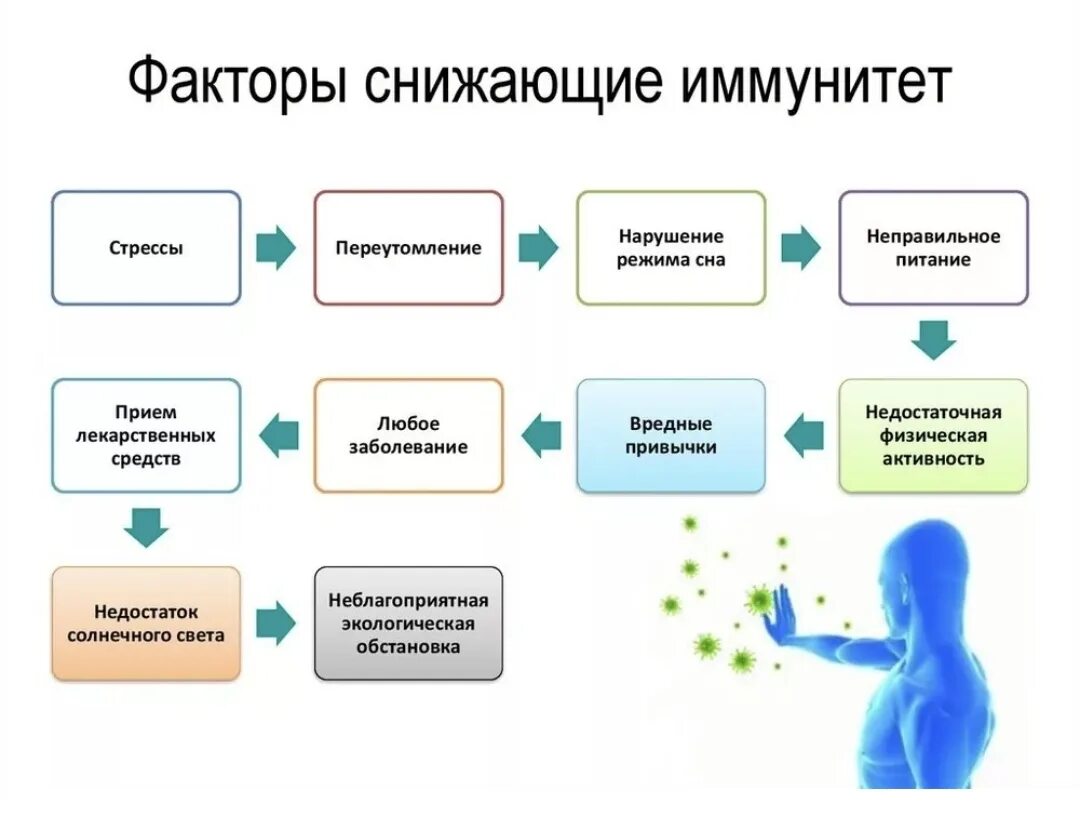 Снизить активность ребенка. Факторы влияющие на снижение иммунитета. Факторы, снижающие иммунитет организма. Ослабление иммунитета факторы. Факторы влияющие на иммунитет человека.