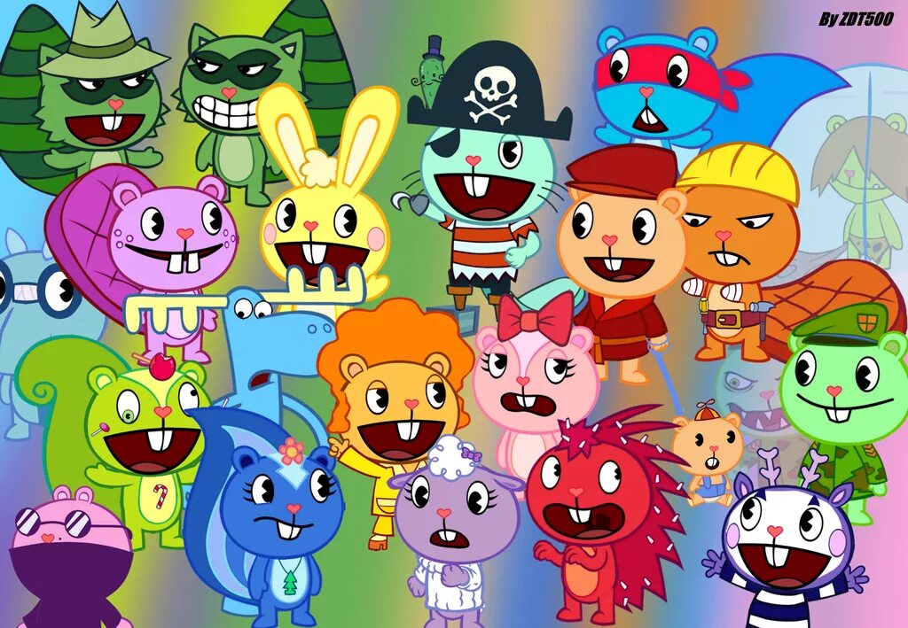 Happy tree friends 2000. Happy Tree friends персы. Хэппи три френдс персонашж.