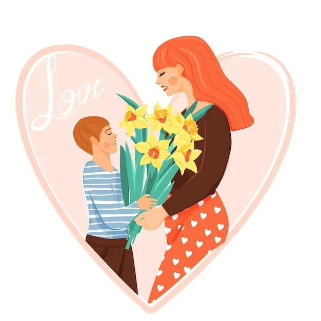 Сын с цветами для мамы. Сын дарит маме цветы. Мальчик дарит цветы маме для детей. Мальчик дарит подарок маме. Подарок маме иллюстрация.