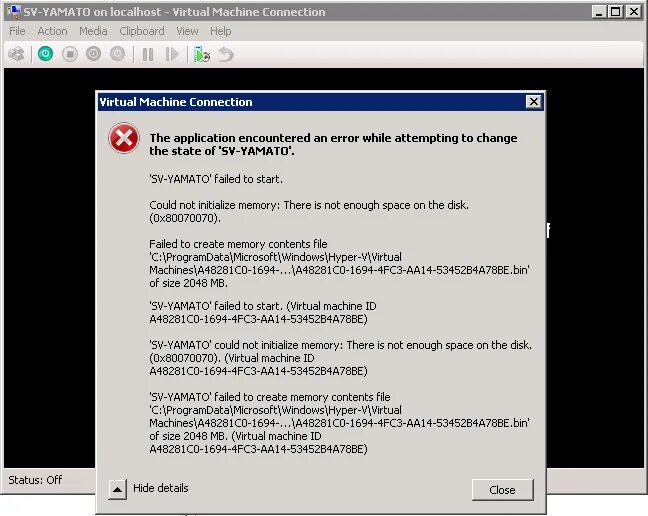 Failed to start the virtual machine vmware
