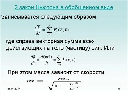 Закон ньютона в векторном виде