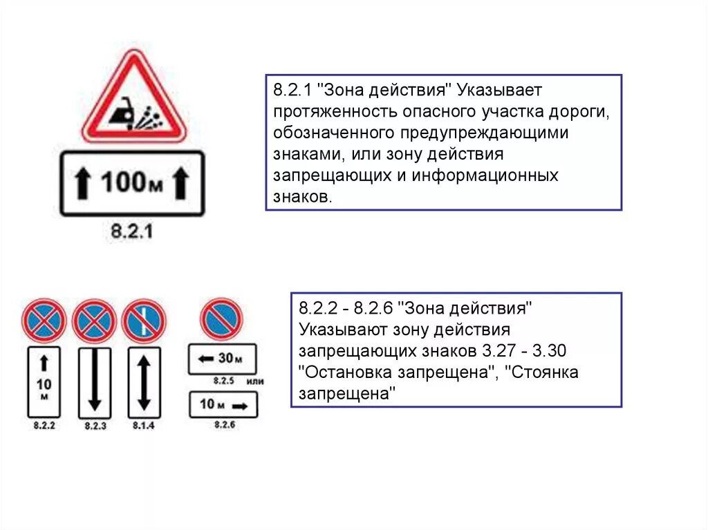 Окпд дорожные знаки. 8.2.1 Дорожный знак зона действия 20м. Табличка 8.2.2 110 м. Табличка 8.2.1 зона действия стоянки. Типоразмеры дорожных знаков 8.2.1.