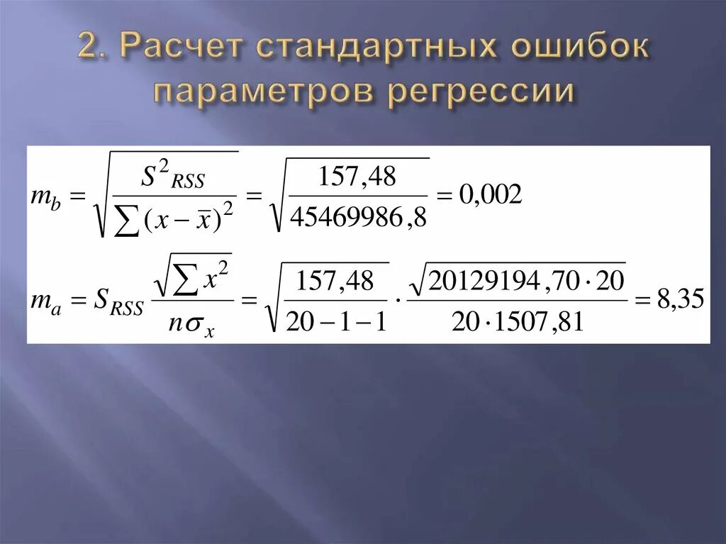 Стандартная ошибка параметра регрессии формула. Стандартная ошибка коэффициента регрессии b определяется по формуле:. Статистические параметры регрессии: стандартная ошибка. Стандартная ошибка коэффициента регрессии a определяется по формуле:.