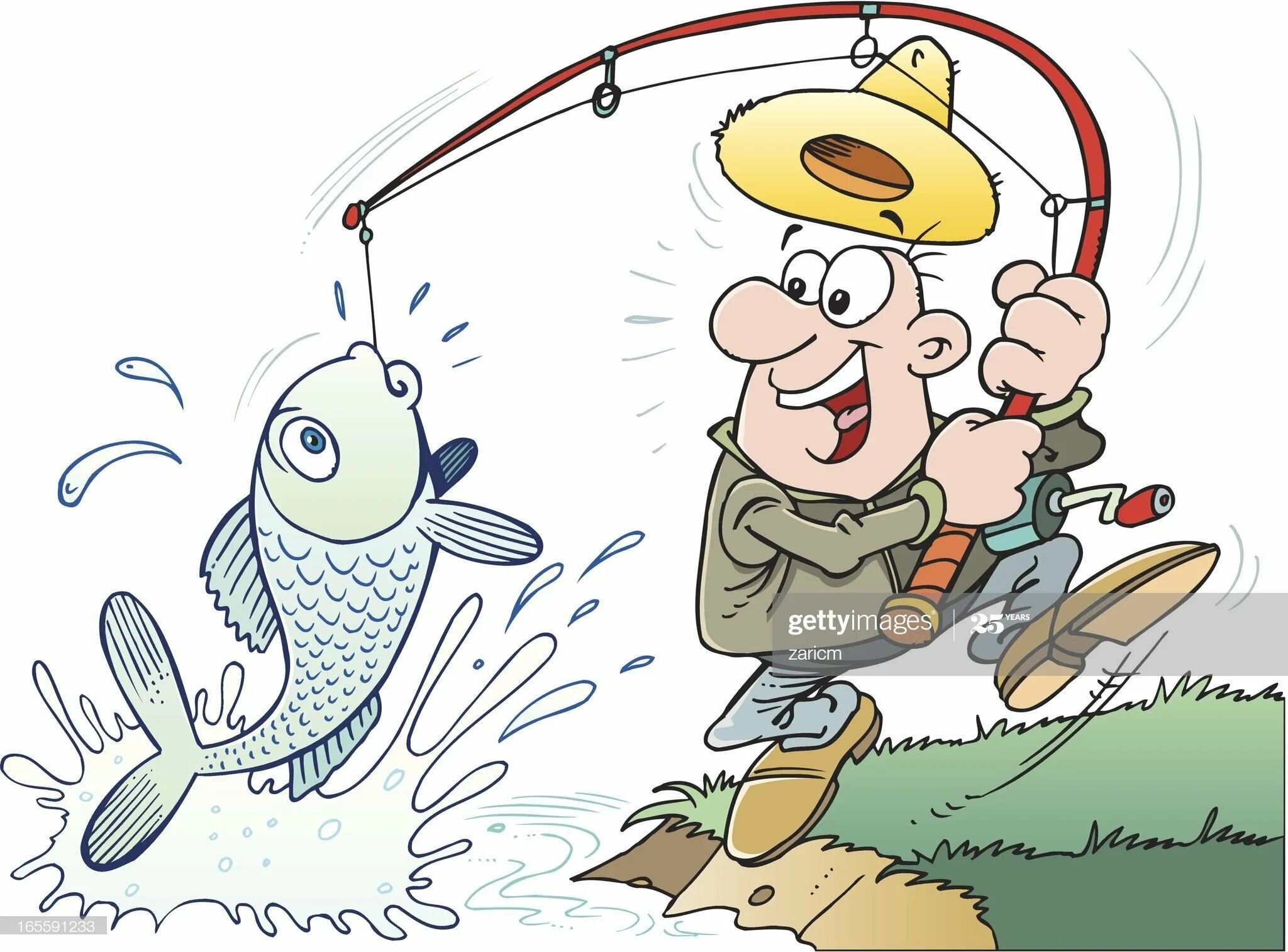 Рыбалка рисунок. Рыбак мультяшный. Рыбак с удочкой. Рыбак с удочкой и рыбой. Веселый клев