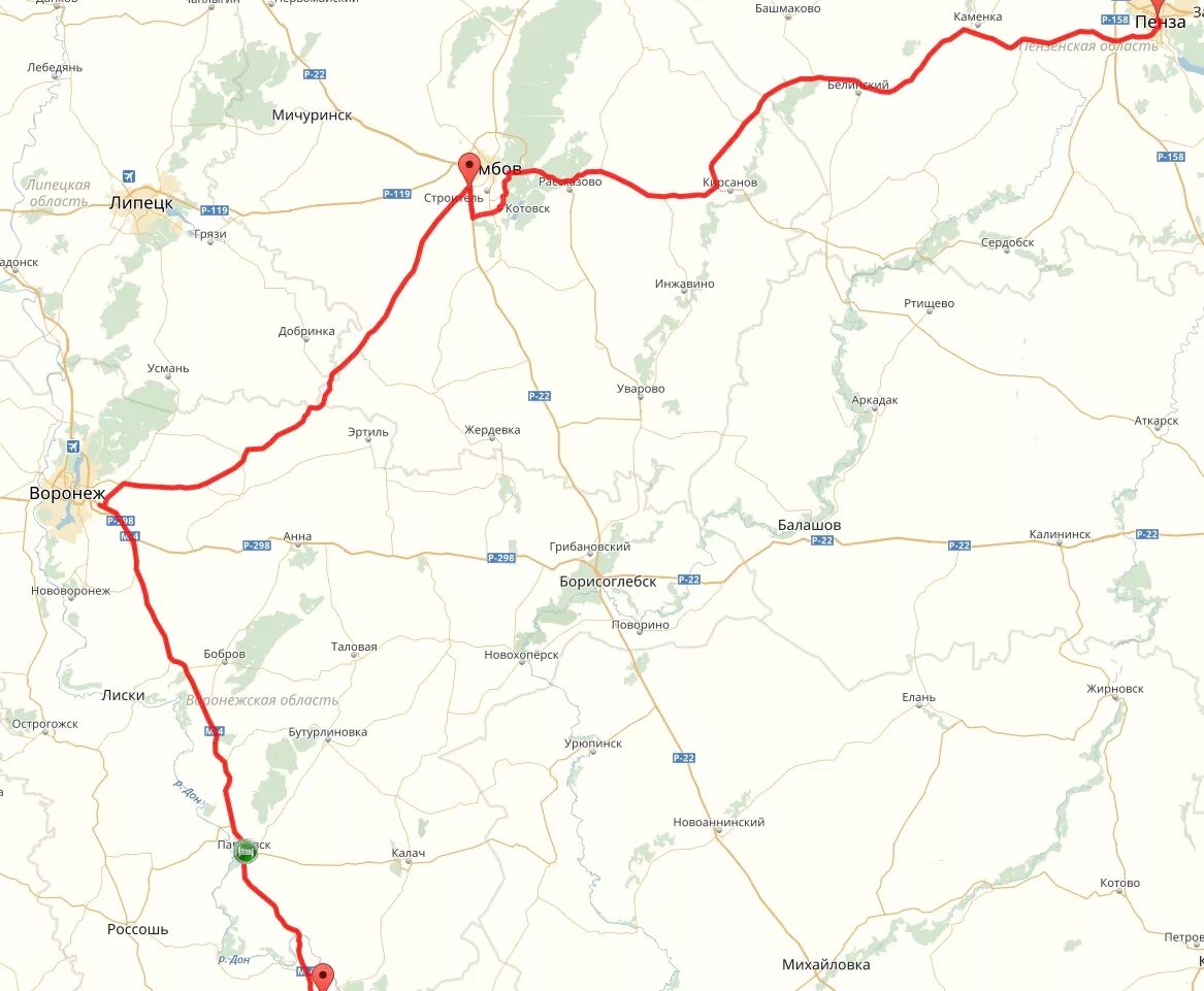 Сколько ехать до ртищево. Дорога через Пензу на Юг. Дорога Балашов Пенза. Дорога Пенза Воронеж. Дорога от Воронежа до Пензы км.