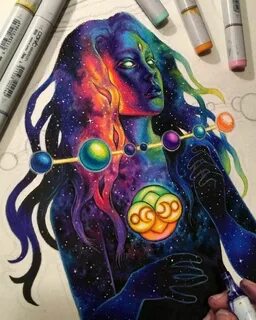 Космос рисунок сложный