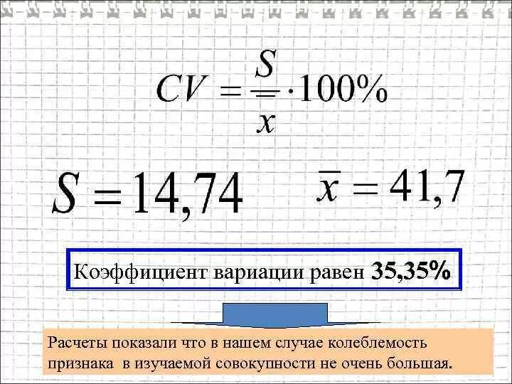 Коэф вариации. Коэффициент вариации равен. Коэффициент вариации рассчитывается по формуле. Формула расчета коэффициента вариации.