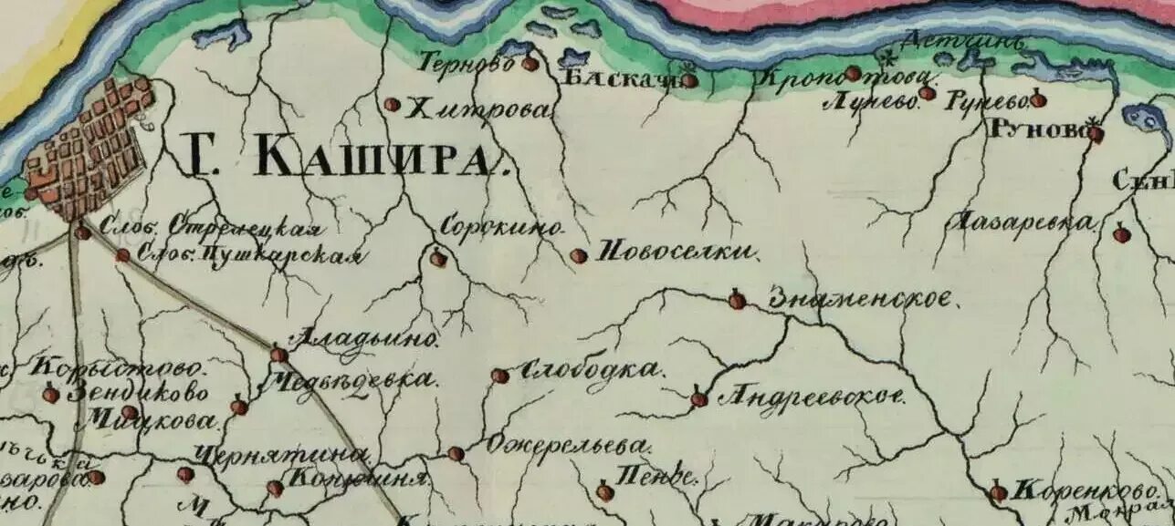 Кашира на карте московской. Каширский уезд Тульской губернии. Каширский уезд Тульской губернии карта. Волости Каширского уезда. Карта Каширского уезда 17 века.