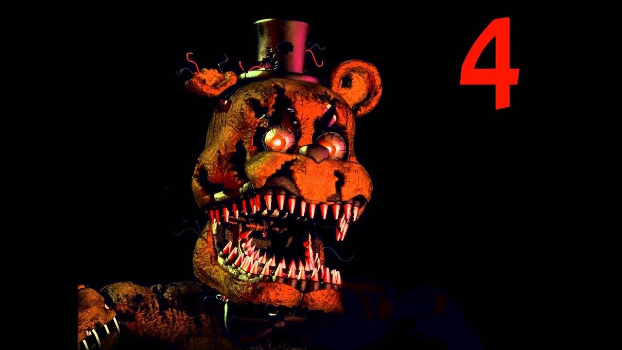 Пять ночей с фредди 4 андроид. Кошмарный фредди в двери. фредди из 4.