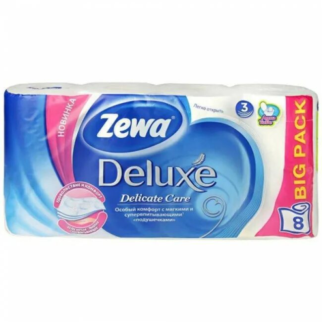 Бумага зева делюкс 3 х. Zewa, туалетная бумага zewa deluxe 3-х слойная 8 рулонов, белая. зева deluxe туалетная бумага 3-слойная. zewa туалетная бумага deluxe 3 слоя. туалетная бумага зева делюкс 8 рулонов.