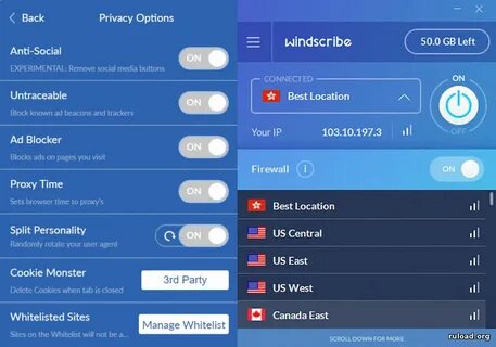Как пользоваться windscribe
