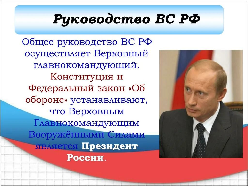 Верховный главнокомандующий вооруженными силами РФ. Верховный главнокомандующий Российской армии.