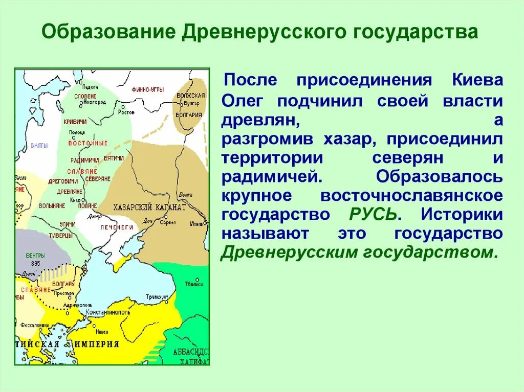 Образование древнерусского государства относится к событиям