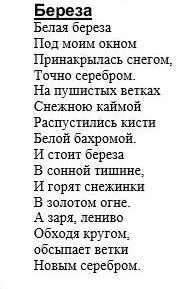 Главная мысль стихотворения береза