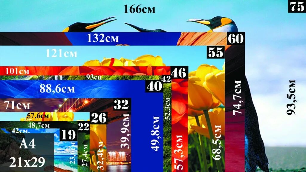 Диагональ 43 сколько ширина