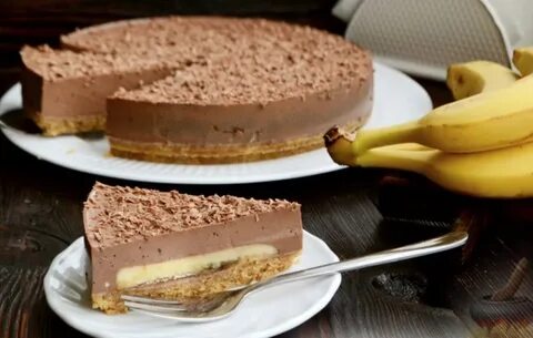 Шоколадный торт с бананами без выпечки