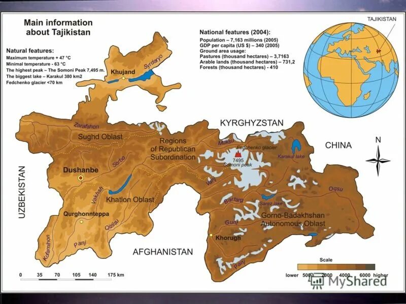 Таджикистан на карте. Физическая карта Таджикистана. Карта районов Таджикистана. Таджикистан карта географическая.
