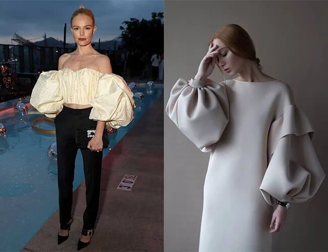 Модные рукава в 2023 году. Блузы женские необычные. Показ версаче 2020 весна лето. Jil sander показ 2023. Платье с объемными рукавами.