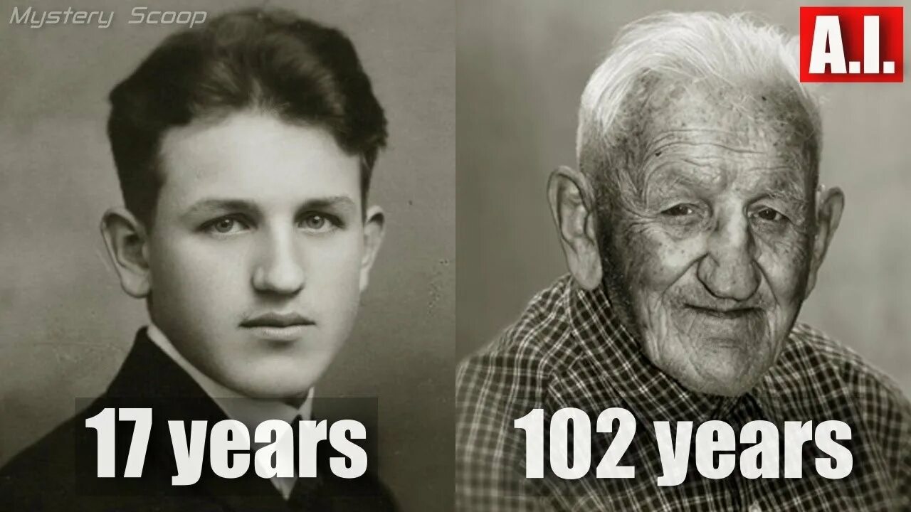 Live 100 years. Now and then photos. Photo age Comparison. The photo of the same Now and in 100 years ago.