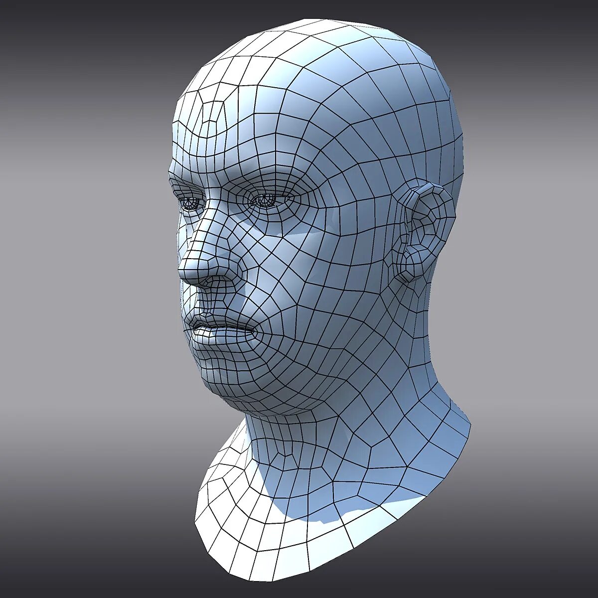 Технологии трехмерной модели. Полигональная сетка 3d Max. Модель головы. Голова человека. GOLOWA cheloweka.