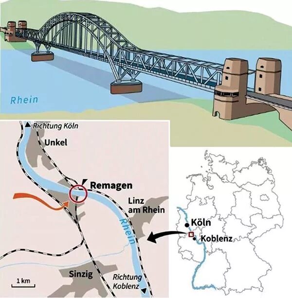 Панинский мост на карте вязьмы. Мост через Рейн 1945. Битва за мост Ремаген. Захват моста через Рейн Ремагенский. Мост Людендорфа.