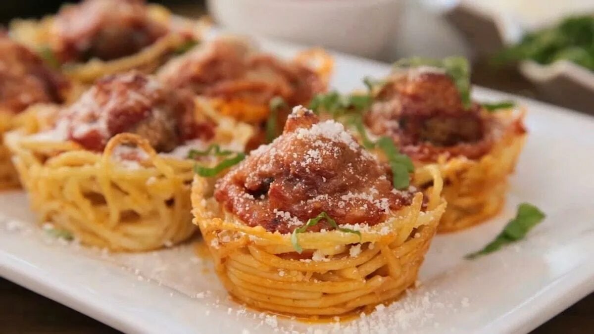 Nest Noodles Spaghetti Muffins Recipe.