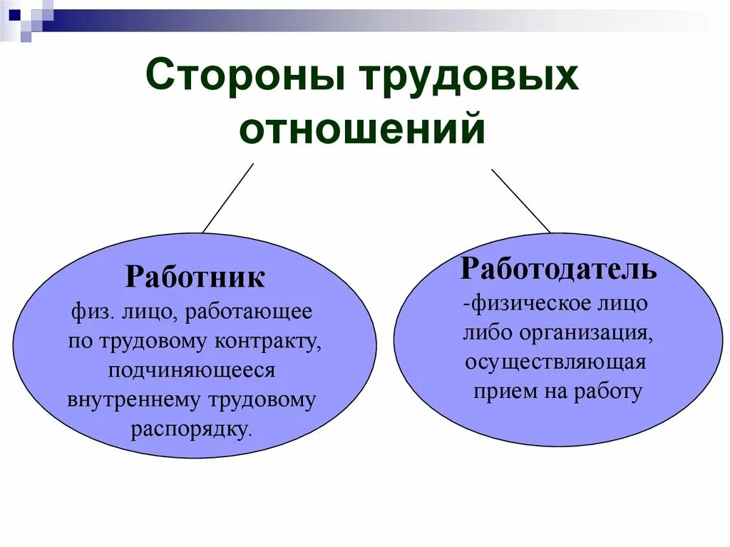 Стороны трудовых отношений схема. Участники трудовых отношений. Трудовые отношения стороны трудовых отношений.