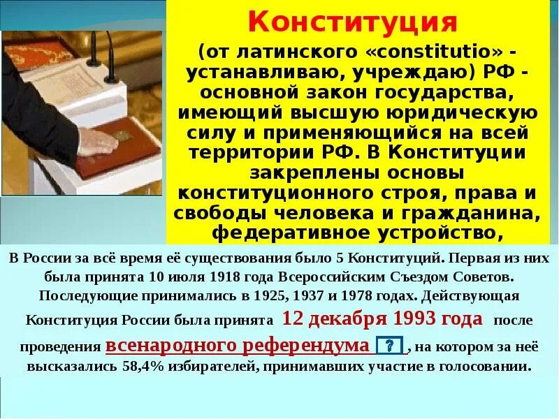 Основной закон государства имеющий высшую