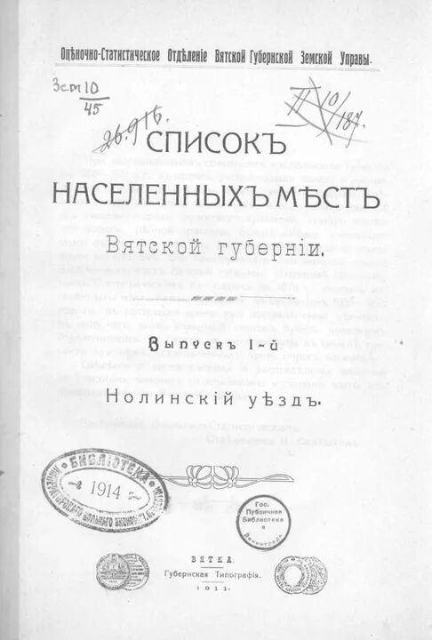 Перепись вятской губернии. Перепись вятской губернии
