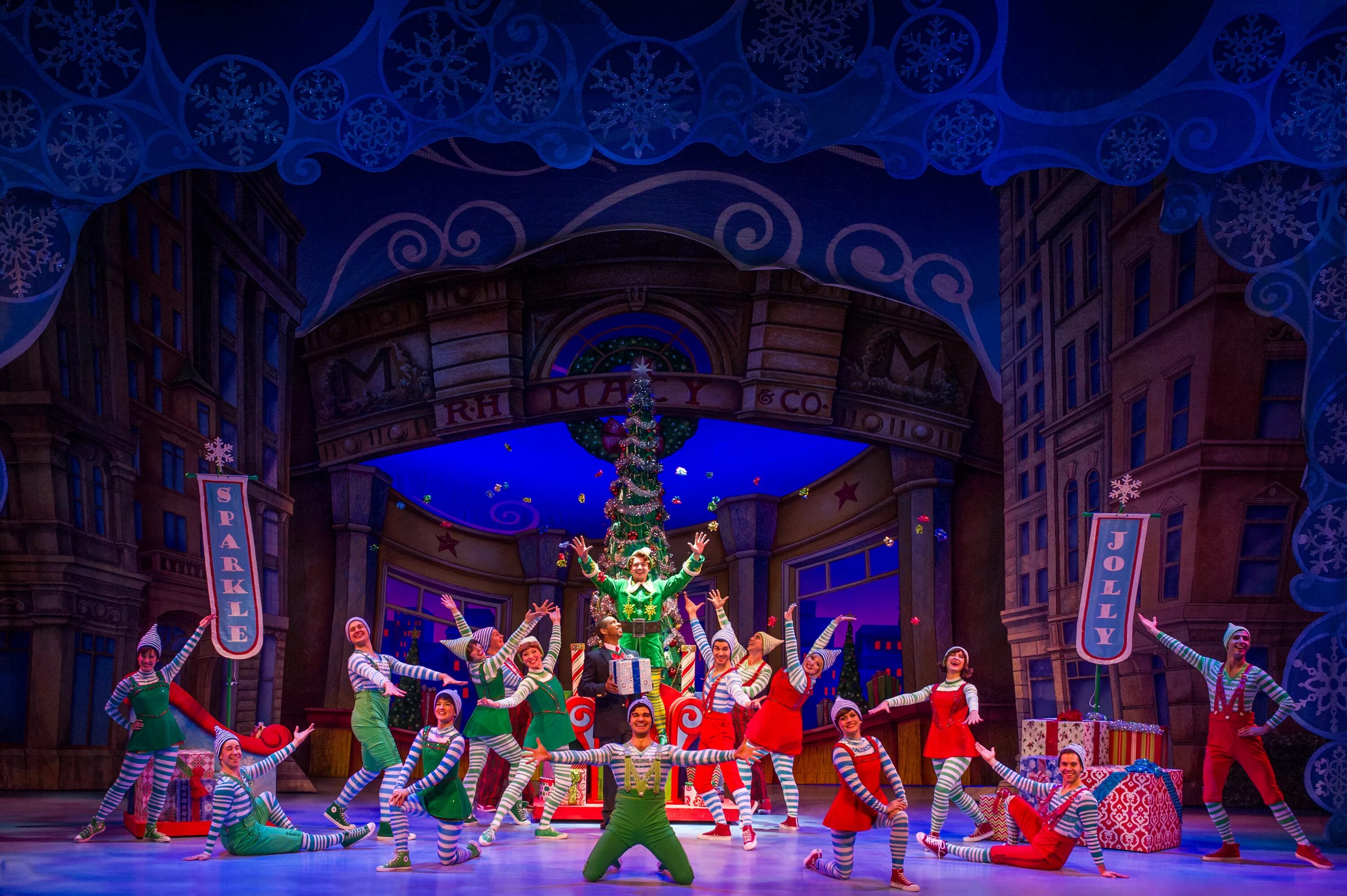 Мюзикл с эльфами. Эльф Бродвей. The Elves Musical Broadway. Musical on Broadway was the Elves.