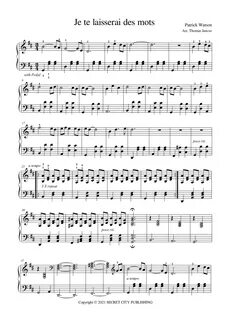 Je Te Laisserai Des Mots Sheet Music Patrick Watson Piano Solo.