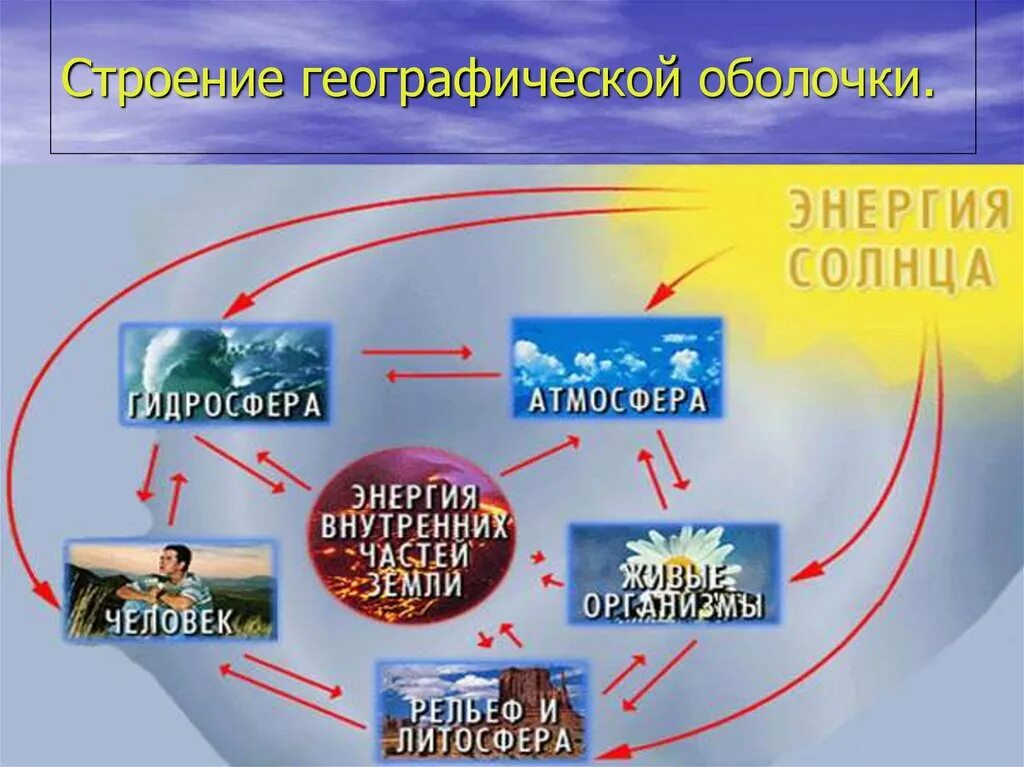 Биосфера с другими оболочками земли