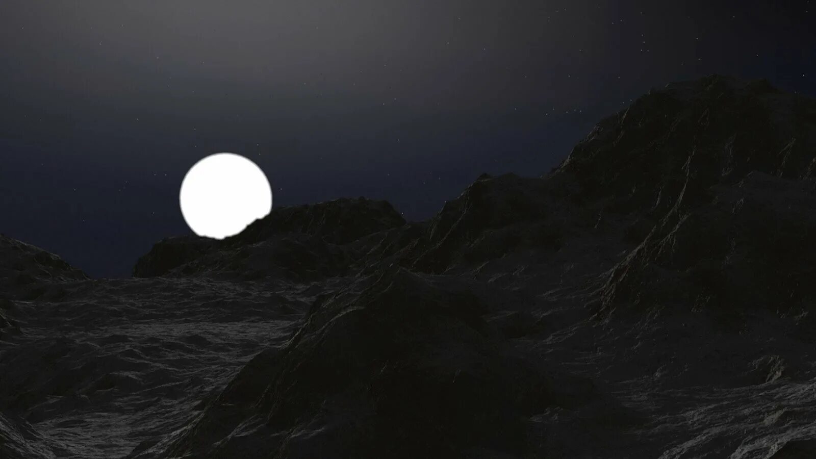 Лунный пейзаж. Лунная ночь. Луна на черном фоне. Луна на черном небе.