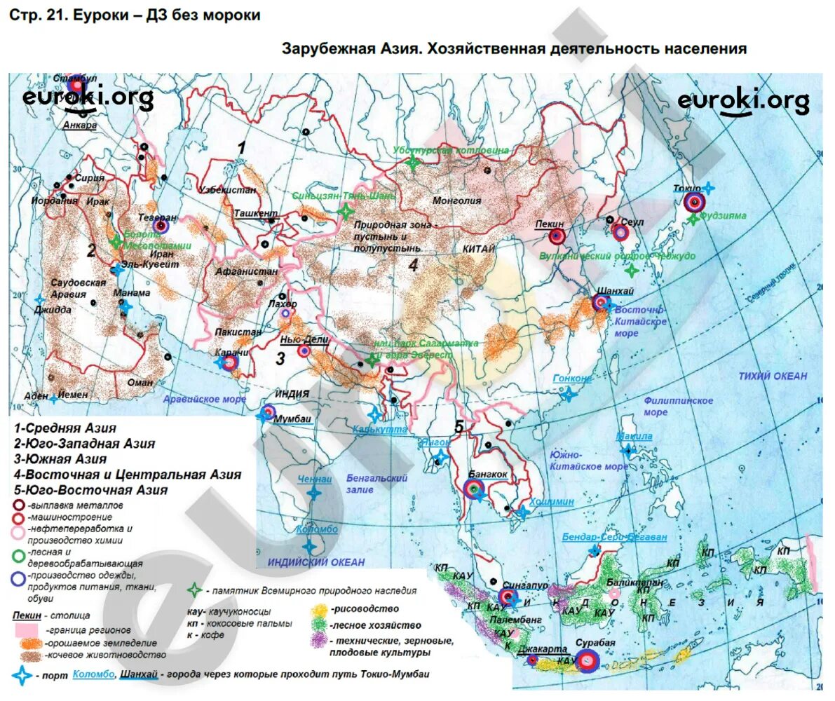 География 7 класс контурная карта страница