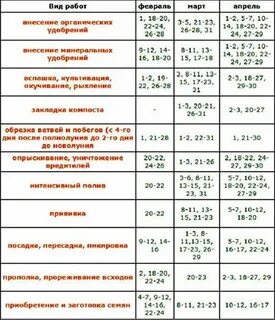Посадочный календарь подмосковья