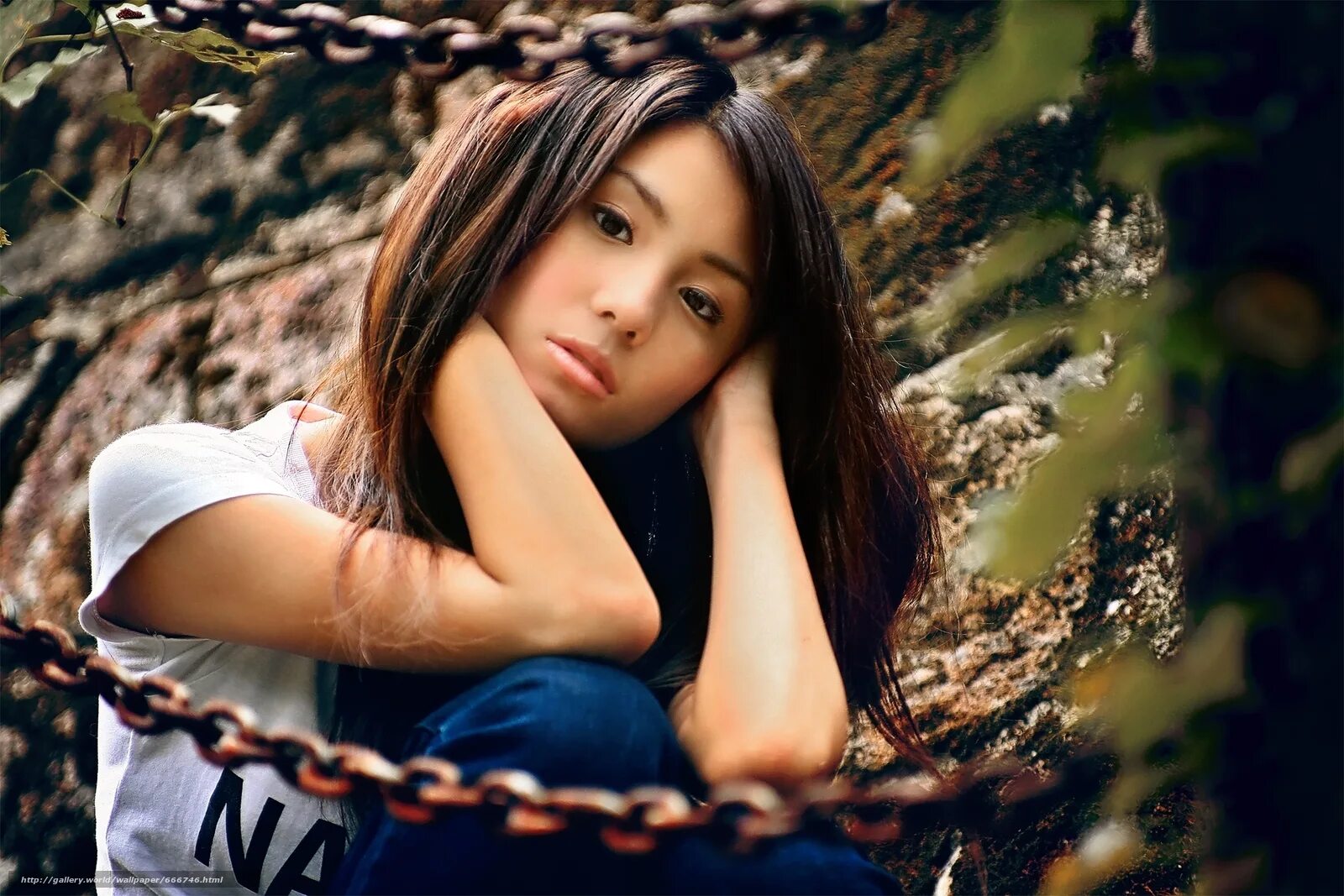 Asian girl getting