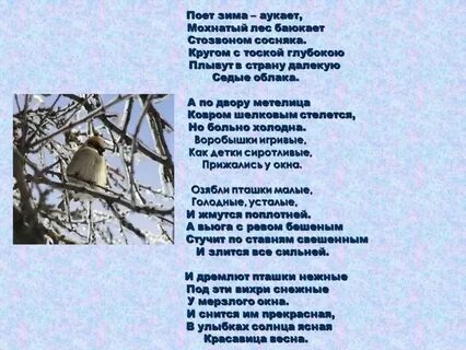 С а есенин зима аукает