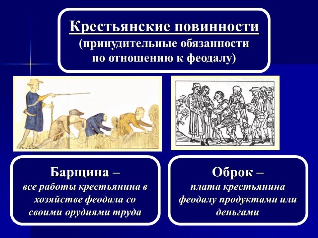 Основные повинности крестьян в 17 веке. Феодальные повинности. Повинности крестьян. Феодальные повинности крестьян. Повинности барщина и оброк.