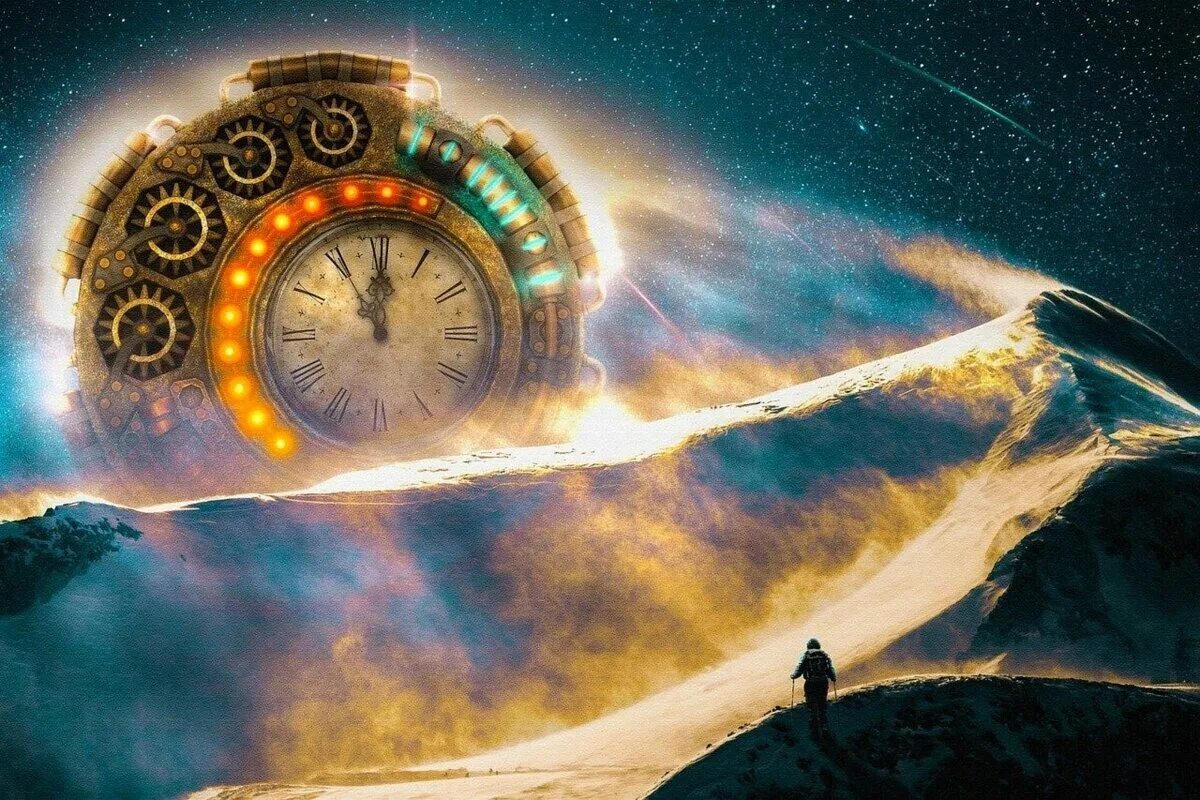 12 часов в дороге. Часы Вселенной. Пространство и время. Путешествие на машине времени. Часы космос.