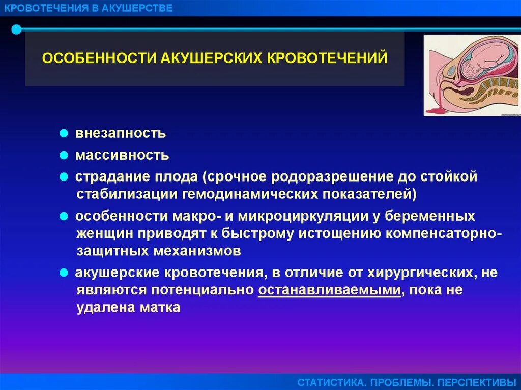 Акушерские кровотечения. Классификация акушерских кровотечений. Кровотечения в акушерстве и гинекологии. Методы остановки акушерских кровотечений. Гинекологические осложнения